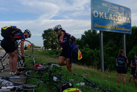 Crossing the state line into Oklahoma!