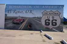 Route 66 mural in El Reno. 
