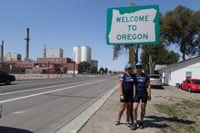 Helen and I at the Oregon state sign